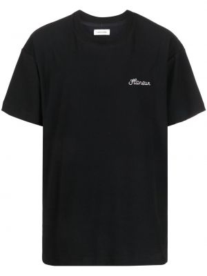 T-shirt med broderi Flaneur Homme svart