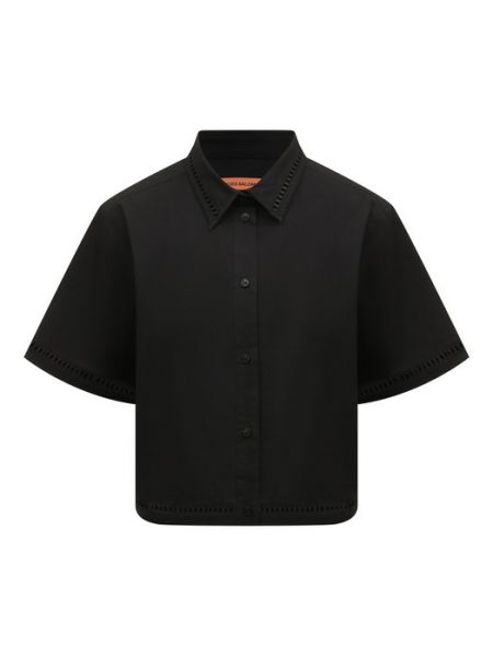 Хлопковая рубашка Yves Salomon черная