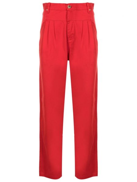 Plisirane bombažne hlače Amapô rdeča