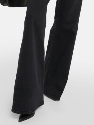 Kõrge vöökohaga alt laienevad teksapüksid Balmain must