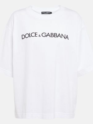 Βαμβακερή μπλούζα από ζέρσεϋ Dolce&gabbana λευκό