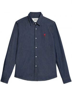 Džínová košile s výšivkou Ami Paris modrá