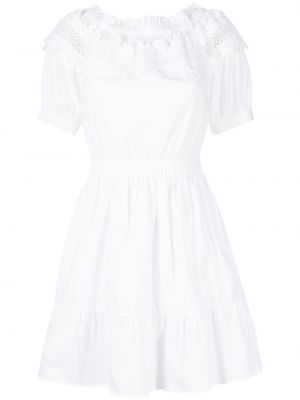 Βαμβακερή μίντι φόρεμα Liu Jo λευκό