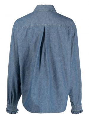 Plisovaná džínová košile Ports 1961 modrá