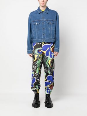 Jeansjacke mit stickerei Moschino blau