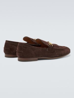 Pantofi loafer din piele de căprioară Gucci maro