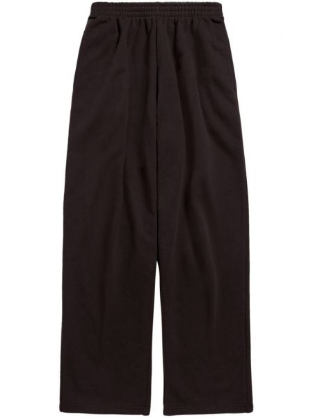 Pantaloni sport din fleece din bumbac Balenciaga negru