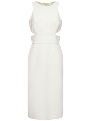 Вълнена миди рокля от креп Michael Kors Collection бяло