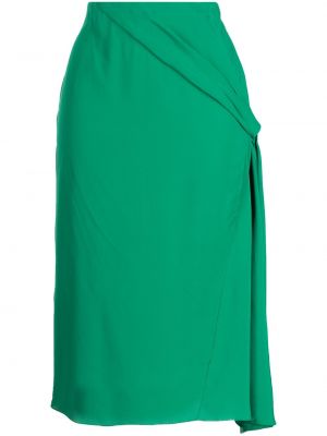 Hedvábné midi sukně s vysokým pasem Nº21 - zelená