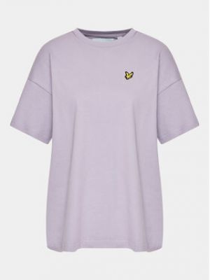 Oversized priliehavé tričko Lyle & Scott fialová