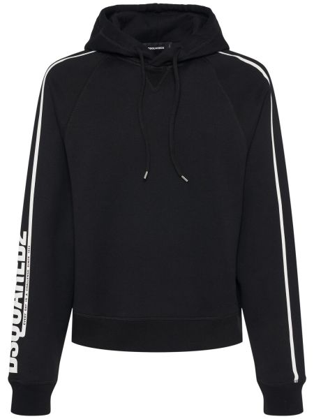 Hoodie i bomull Dsquared2 svart