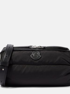 Pikowana nylonowa torba na ramię puchowa Moncler czarna