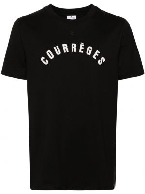 Βαμβακερή μπλούζα Courreges μαύρο