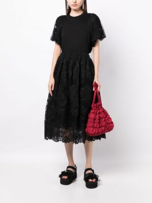 Krajkové tylové midi sukně Simone Rocha černé