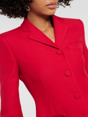 Blazer de lana de seda con apliques Valentino rojo