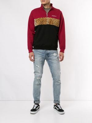 Džemperis ar rāvējslēdzēju ar apdruku ar leoparda rakstu Supreme
