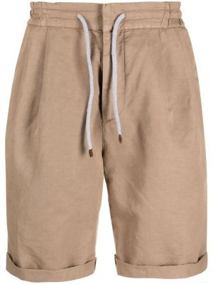 Plisserade shorts Brunello Cucinelli brun