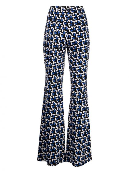 Jedwabne spodnie z nadrukiem w abstrakcyjne wzory Dvf Diane Von Furstenberg