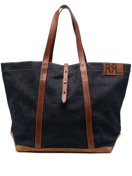 Læder shopping bag Ralph Lauren Rrl blå