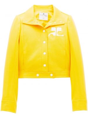 Kožna jakna Courreges žuta