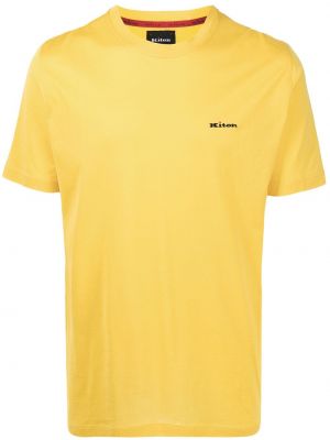 Camiseta con bordado Kiton amarillo