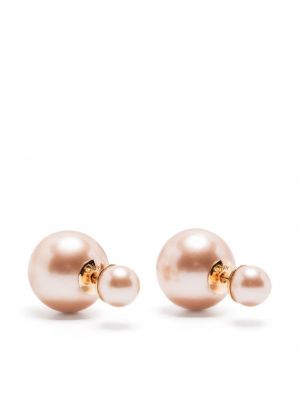Náušnice s perlami Christian Dior růžové