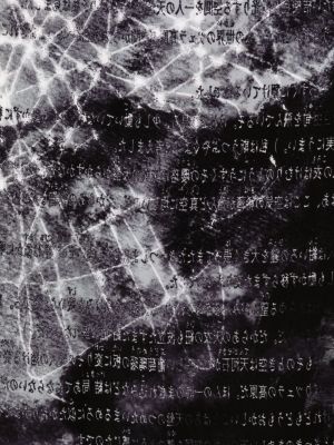 Jedwabna szal z nadrukiem Yohji Yamamoto