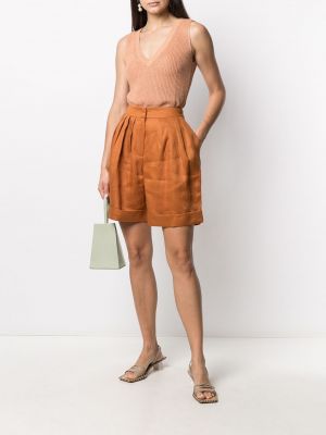 Pantalones cortos bootcut plisados 12 Storeez naranja