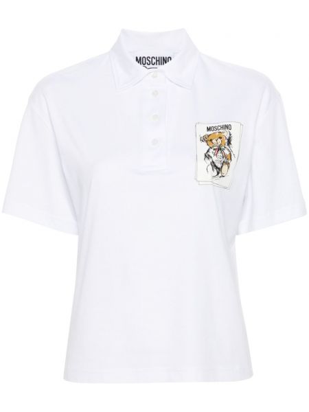 Baskılı polo yaka tişört Moschino siyah