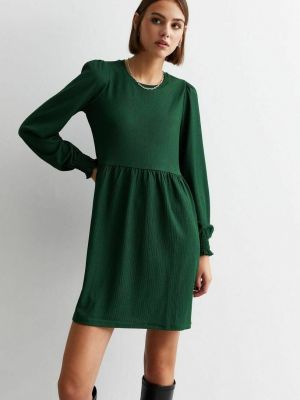 Платье мини с длинным рукавом New Look зеленое