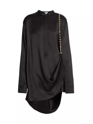Шелковое платье миди Loewe черное