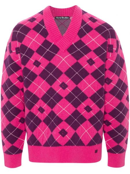 Vlnený sveter s vzorom argyle Acne Studios