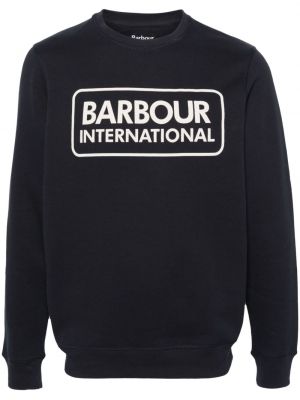 Bavlněná mikina s potiskem Barbour International modrá