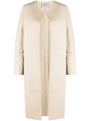 Kožený kabát Totême biela