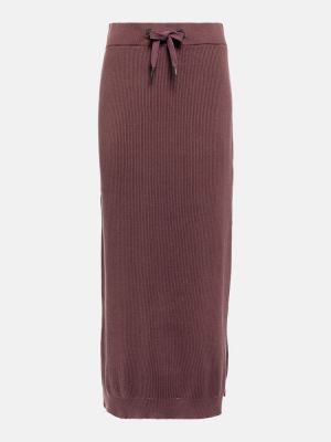 Bavlnená midi sukňa Brunello Cucinelli fialová