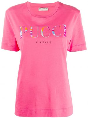 Camiseta con estampado Emilio Pucci rosa
