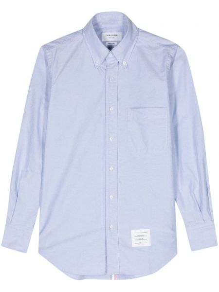 Пухена памучна риза с копчета на яката Thom Browne