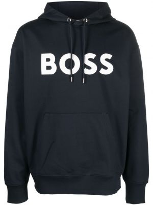 Hoodie aus baumwoll mit print Boss blau