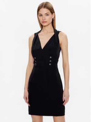 Sukienka mini bez rękawów z głębokim dekoltem Guess czarna