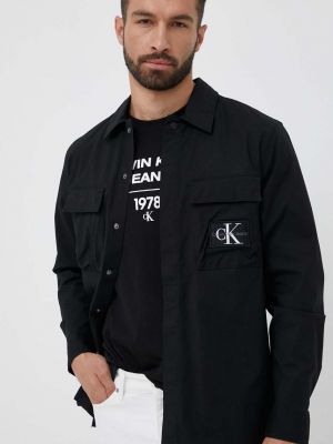 Džínová košile relaxed fit Calvin Klein Jeans černá