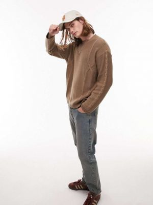 Длинный свитер Topman коричневый