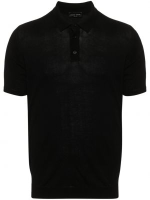 Medvilninis polo marškinėliai Roberto Collina juoda