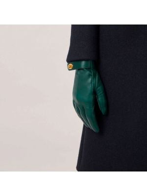 Rękawiczki skórzane Mulberry zielone
