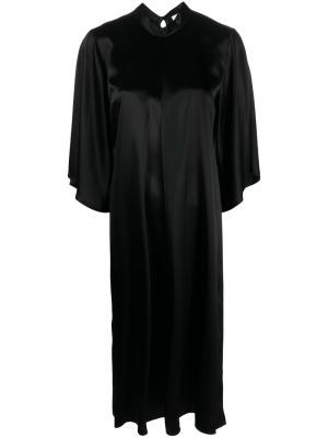 Satynowa sukienka midi Forte Forte czarna