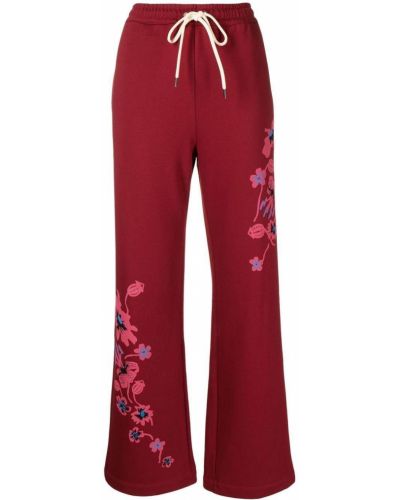 Květinové sportovní kalhoty s potiskem Ps Paul Smith červené