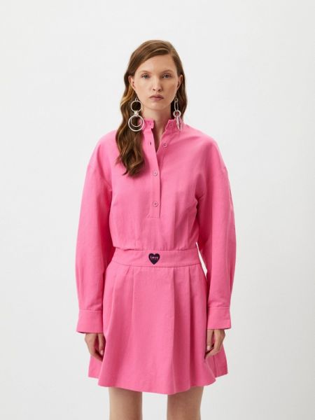 Платье-рубашка Love Moschino розовое