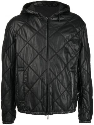 Gesteppte lederjacke Emporio Armani schwarz