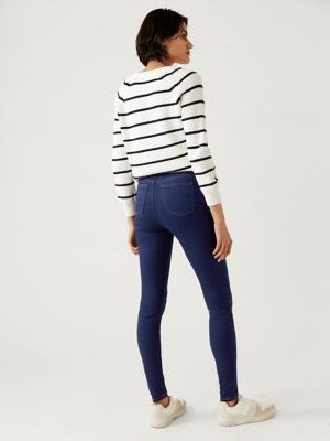 Womens M&S Collection High Waisted Jeggings - Indigo Mix, Indigo Mix M&s Collection