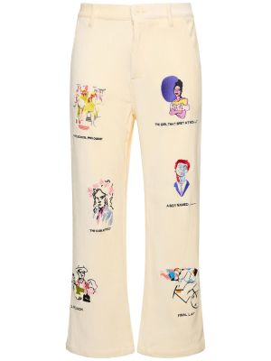 Pantalones con bordado Kidsuper Studios beige