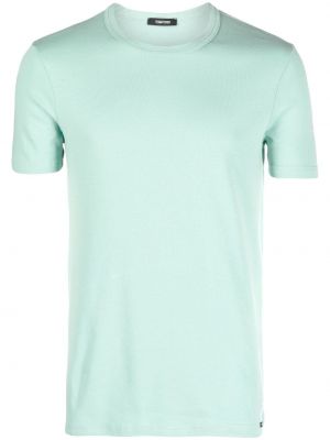 Βαμβακερή μπλούζα με στρογγυλή λαιμόκοψη Tom Ford πράσινο